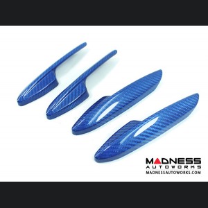 Alfa Romeo Stelvio Interior Door Handle Trim Set - Carbon Fiber - Blue Candy